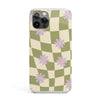 Green Off White Floral checks for iPhone 15